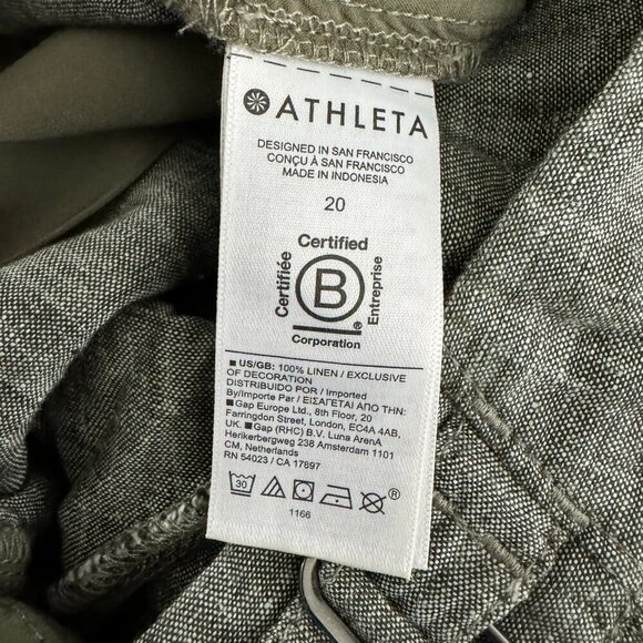 Athleta Voyager Linen Shorts Womens Size 20 Green Lightweight‎ NWT SS-1675 - Picture 10 of 13